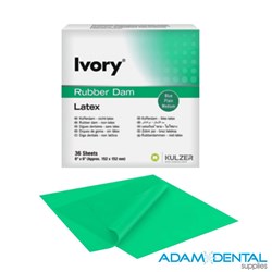 Ivory Latex Rubber Dam Medium Green 6 x 6 Mint