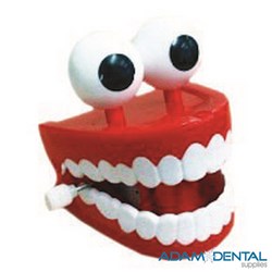 Large Chattering Wind Up Teeth Kids Dental Toys 12/pk
