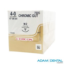 Ethicon Chromic Gut Absorbable Sutures 4-0 13mm 1/4c Reverse