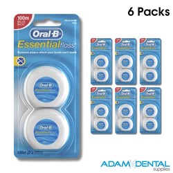 ORAL B Essential Floss Waxed Twin 2x 50m Pack of 6