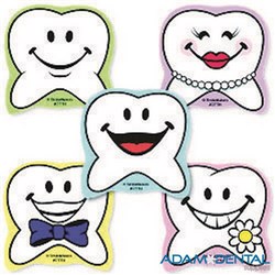 Tooth Shaped Dental Stickers 75 roll
