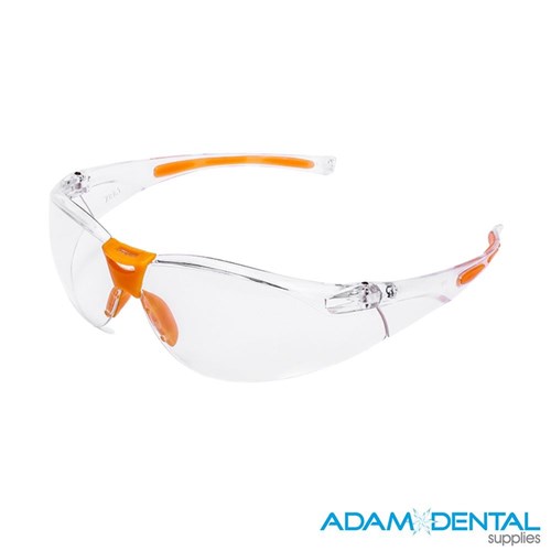 Non-Adjustable Clear Lens w. Clear/Orange Frame