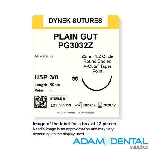 3/0 50cm 12/pk 25mm 1/2 Circ RBA Taper