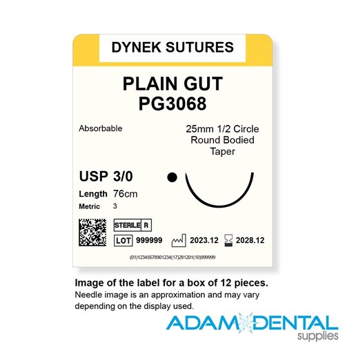 3/0 76cm 12/pk 25mm 1/2 Circ RBA Taper