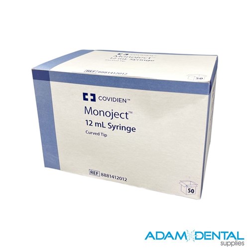 Monoject Irrigation Syringe 12mm Curved 50pk