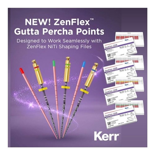 Kerr ZenFlex One Gutta Percha Points - Various Sizes 50/pk