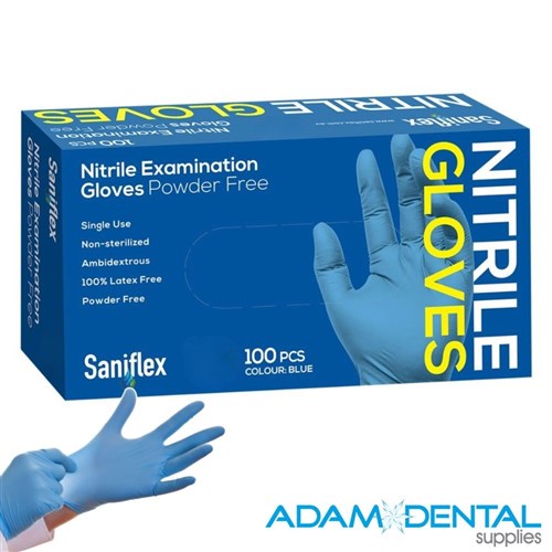 Saniflex Nitrile Powder Free Exam Gloves 100/pk