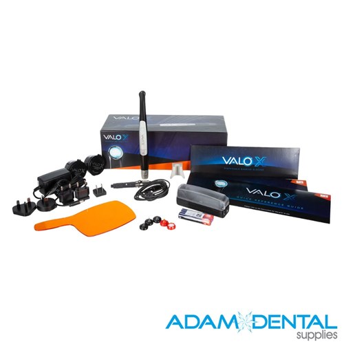 Dental curing light VALO X Colours with precision lens and rechargeable batteries for clinical use